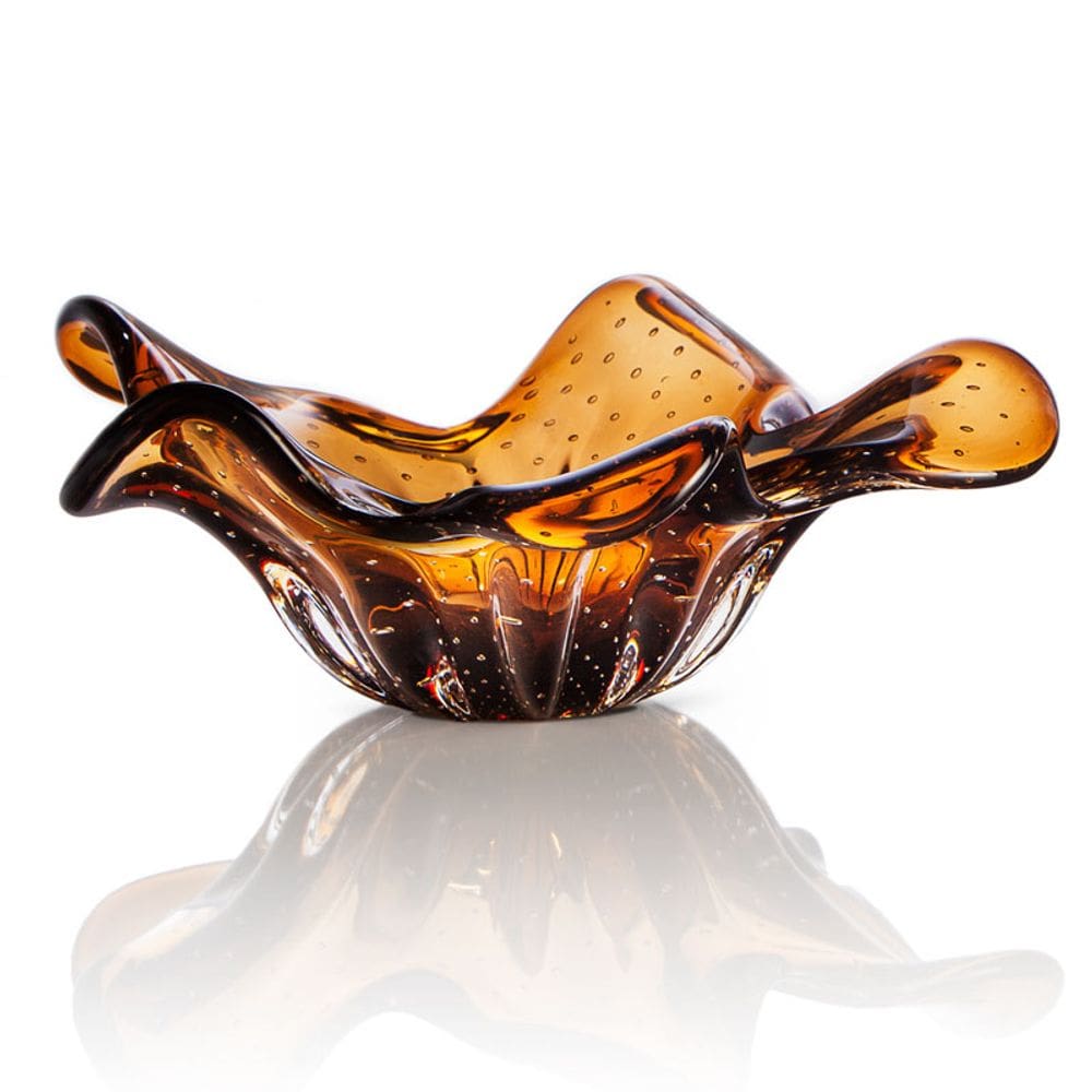Centro De Mesa Em Cristal Murano Marron São Marcos