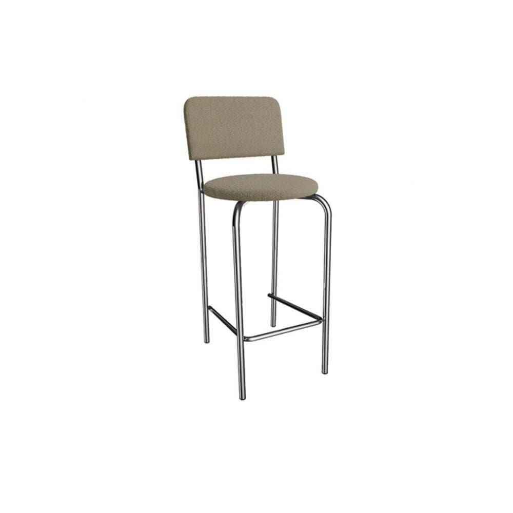Banqueta Sala de Jantar Capri 1B715CR Aço 1 Un Cromado/Boucle Bege Fendi - Kappesberg