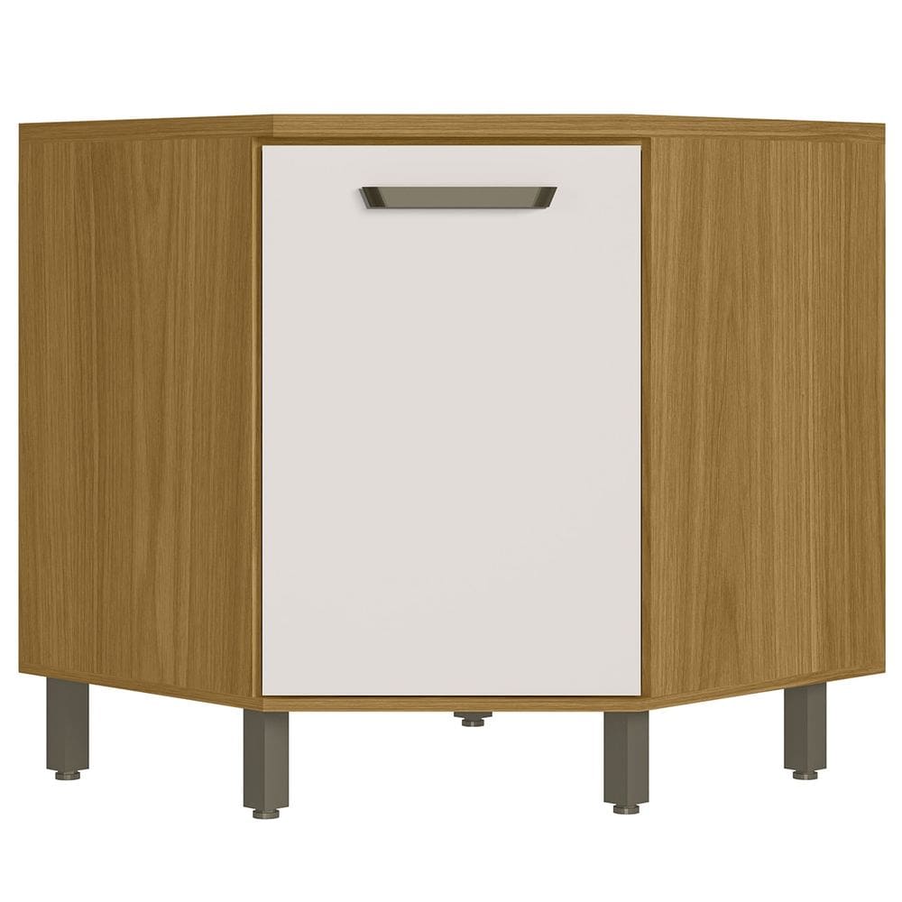 Balcão de Canto Oblíquo 80cm Rita Freijó/Off Acetinado Z44  - Mpozenato