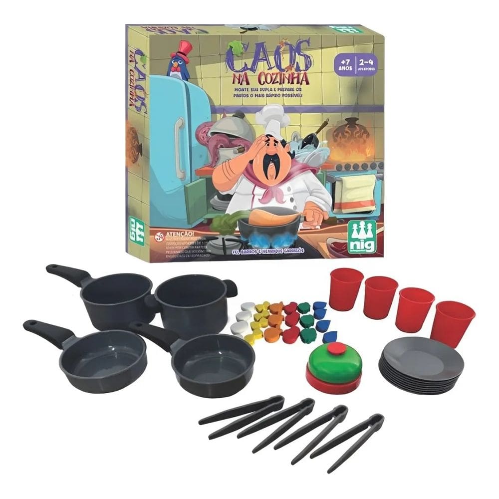 Jogo Infantil Caos na Cozinha Tabuleiro Didático - Nig Brinquedos