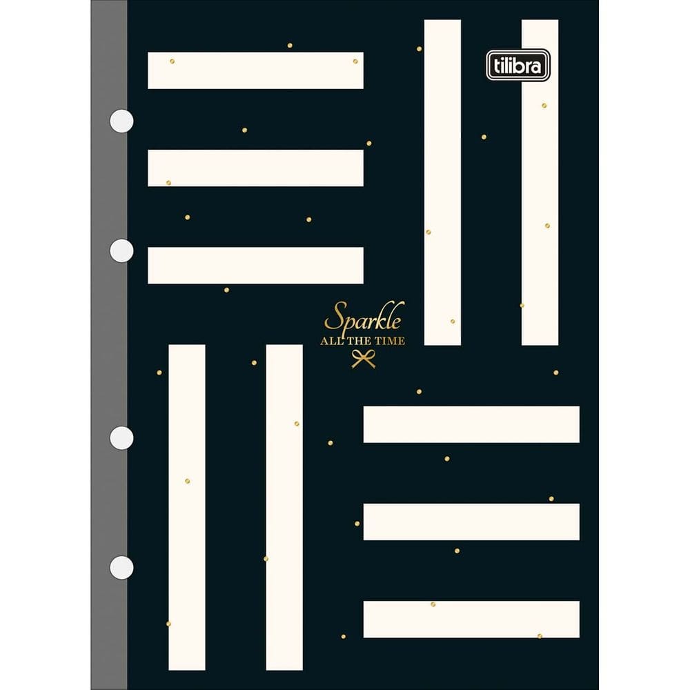 Bloco de Folhas Fichário Colegial Refil Tiliflex Caderno Argolado West Village 80 Folhas Tilibra