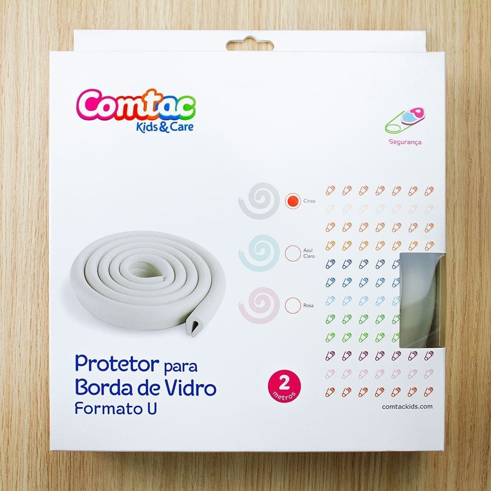 Protetor Para Borda De Vidro Formato U Comtac Kids 4217
