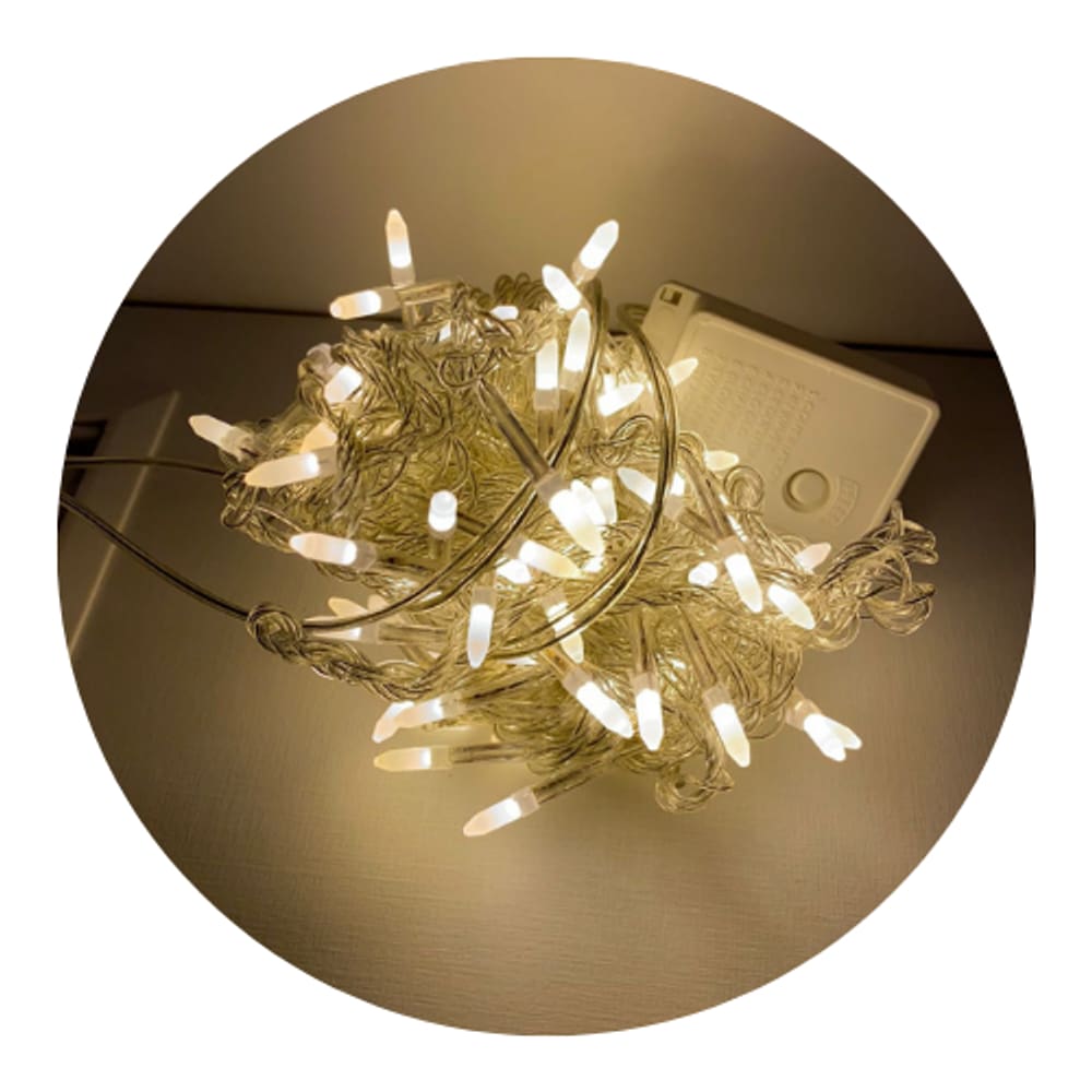 100 Lampadas Leitosas Luz de Led Cordão De 10 Metros 8 Funçoes De Pisca Natal Cor:Branco Quente