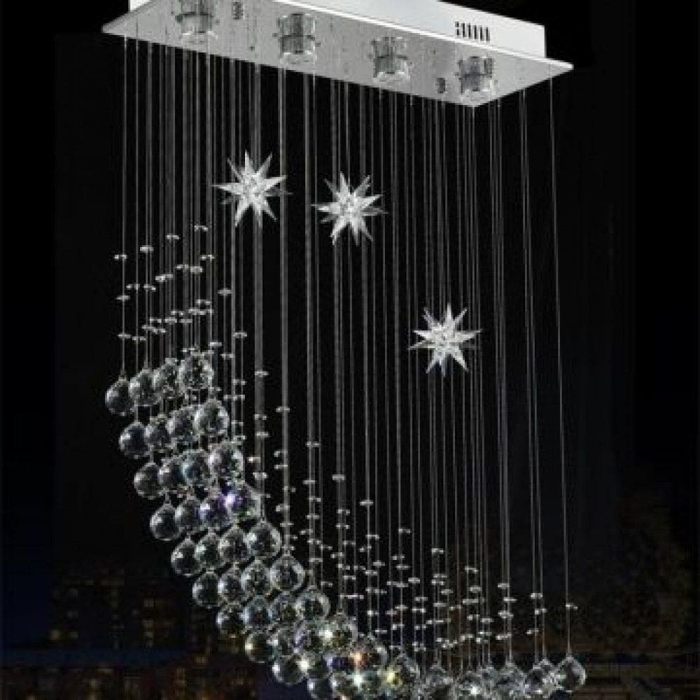 Lustre para sala, quarto, cozinha em Cristal K9 Base 18x70