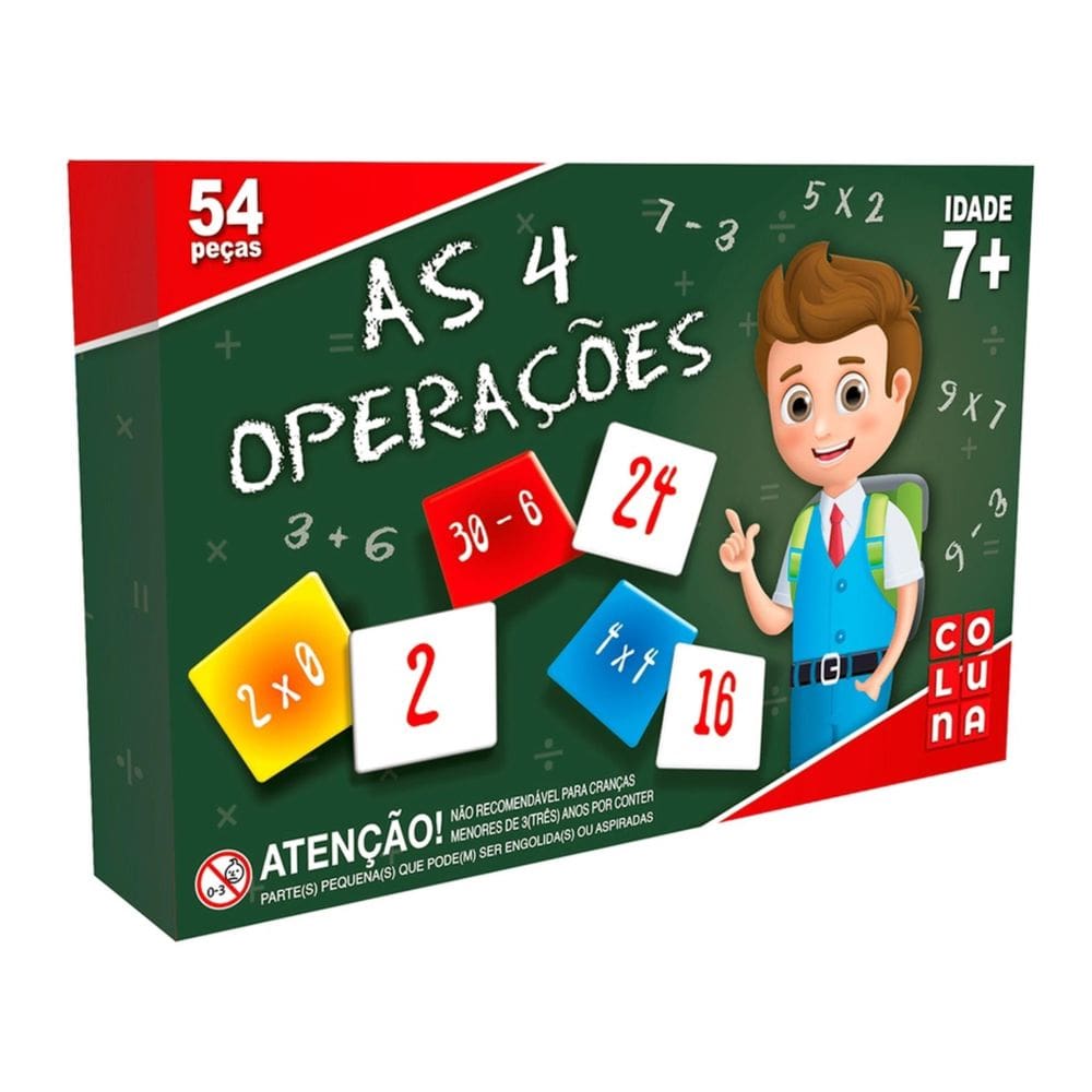 Jogo Pedagógico As 4 Operações Matemáticas Com 54 Peças
