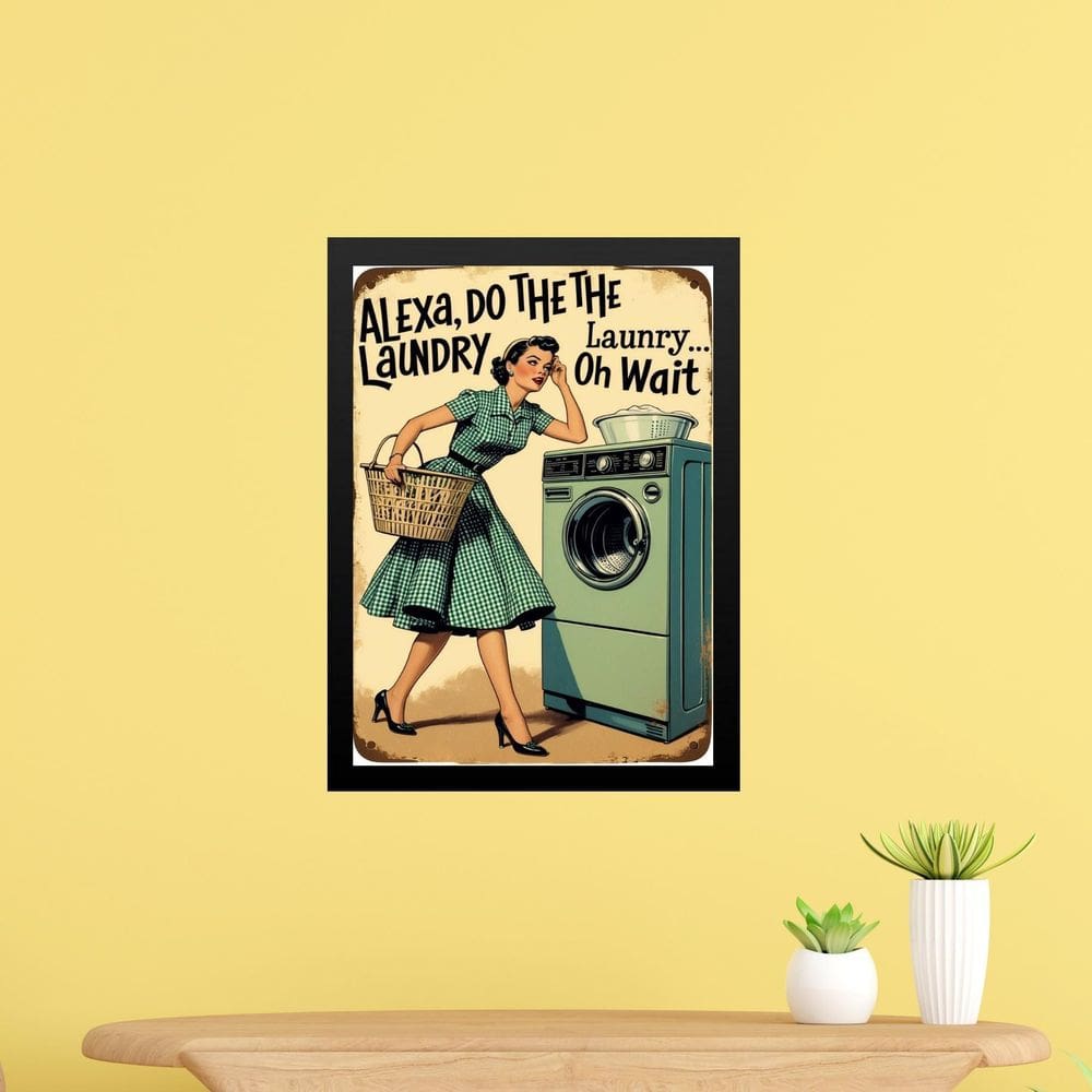 Quadro Decorativo Lavanderia Vintage Alexa 24X18Cm