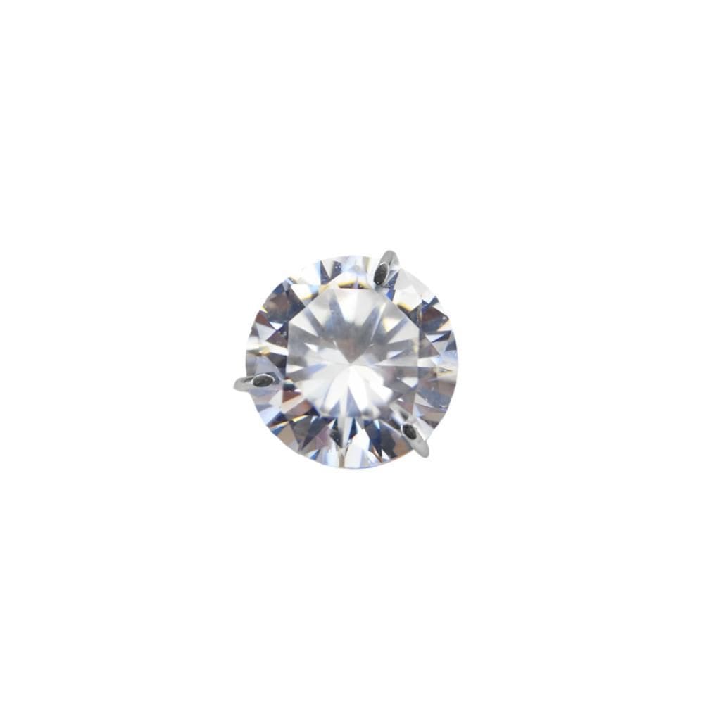 Pingente Redondo Zircônia 7 Mm Em Ouro Branco