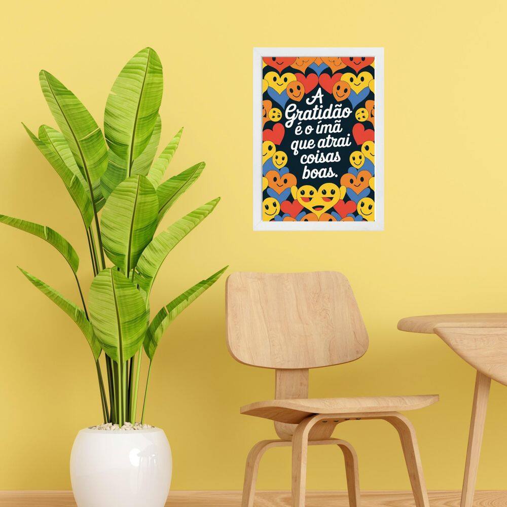 Quadro Decorativo A Gratidão É Um Imã 33X24Cm