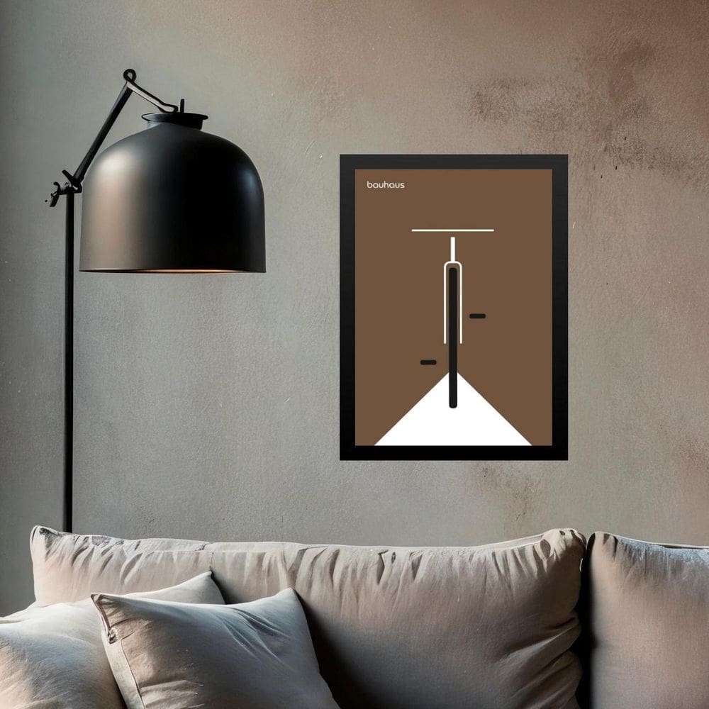 Quadro Bauhaus Marrom - Bicicleta 45X34Cm