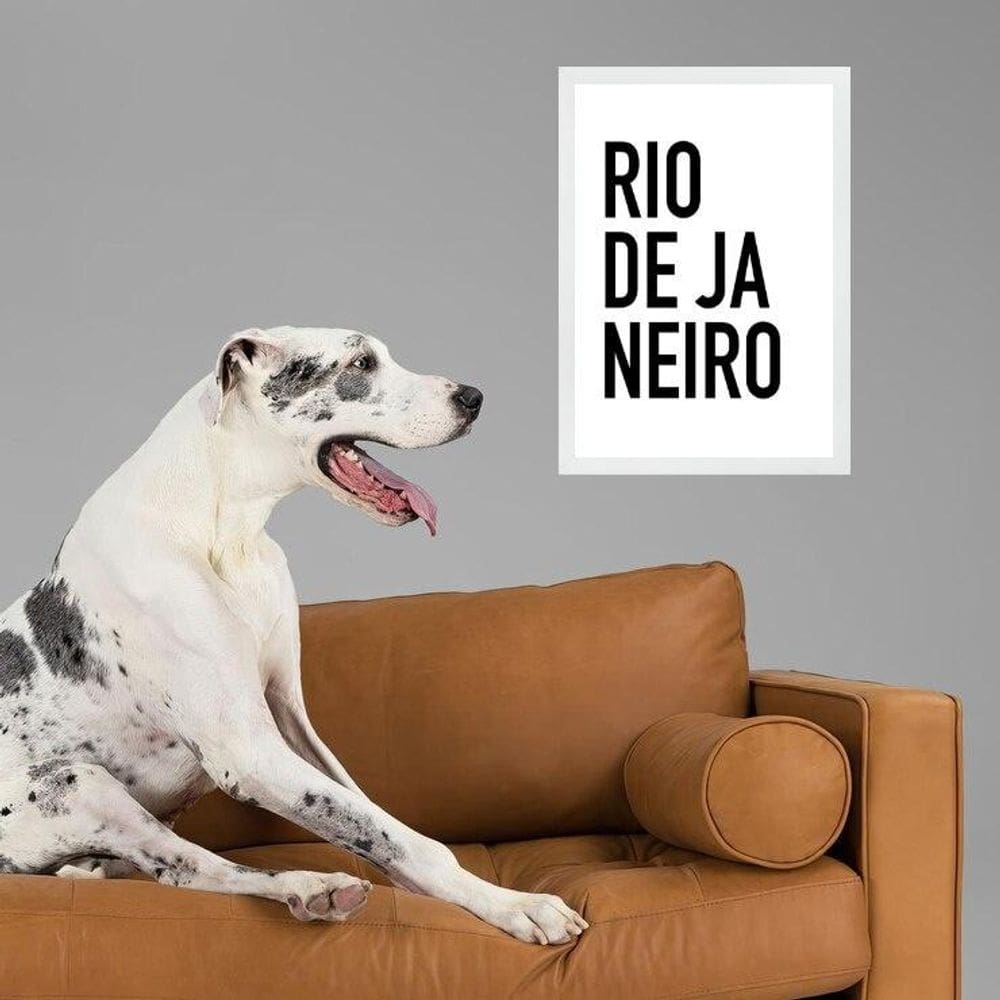 Quadro Decorativo Tipografia Rio De Janeiro 33X24Cm - Vidro