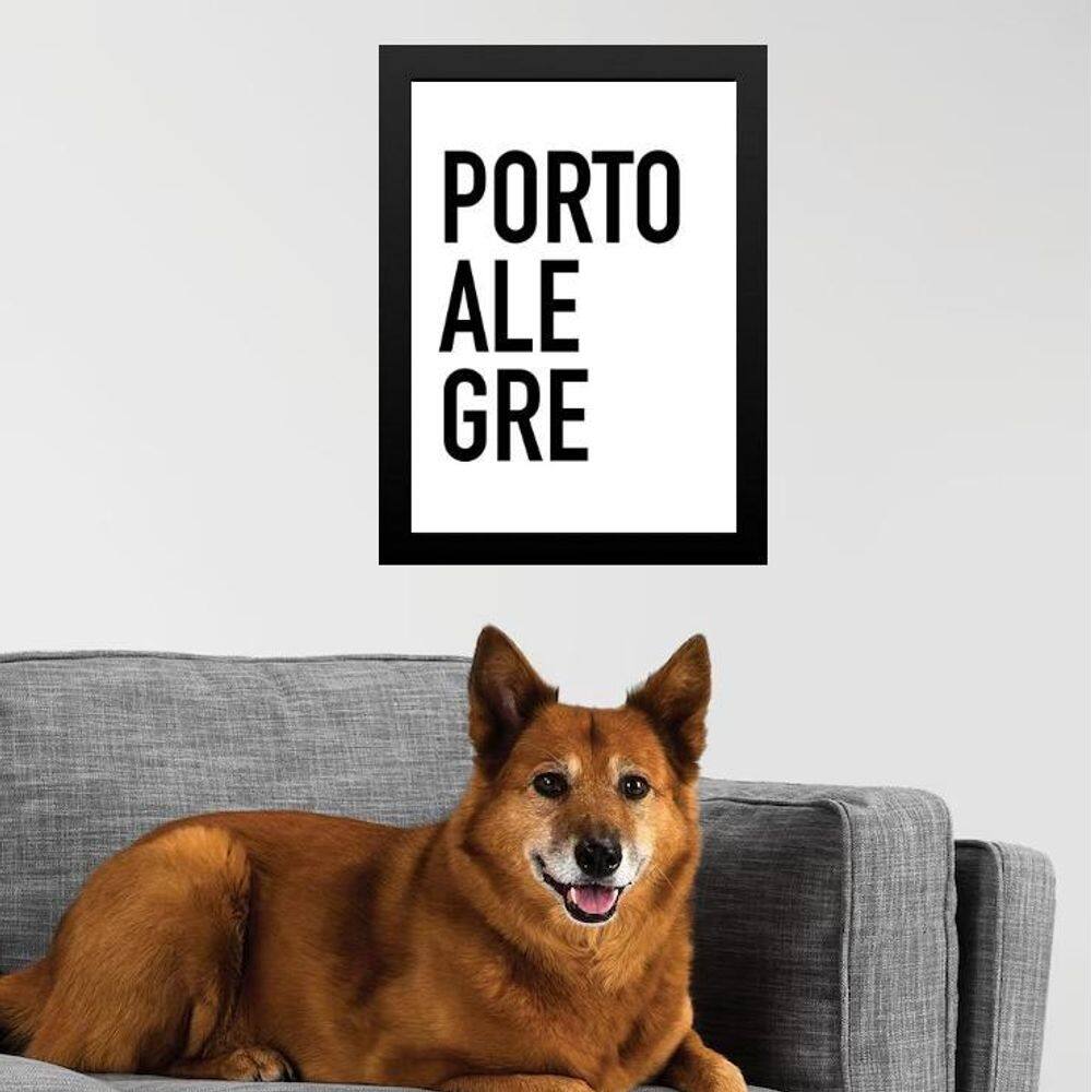 Quadro Decorativo Tipografia Porto Alegre 24X18Cm - Vidro