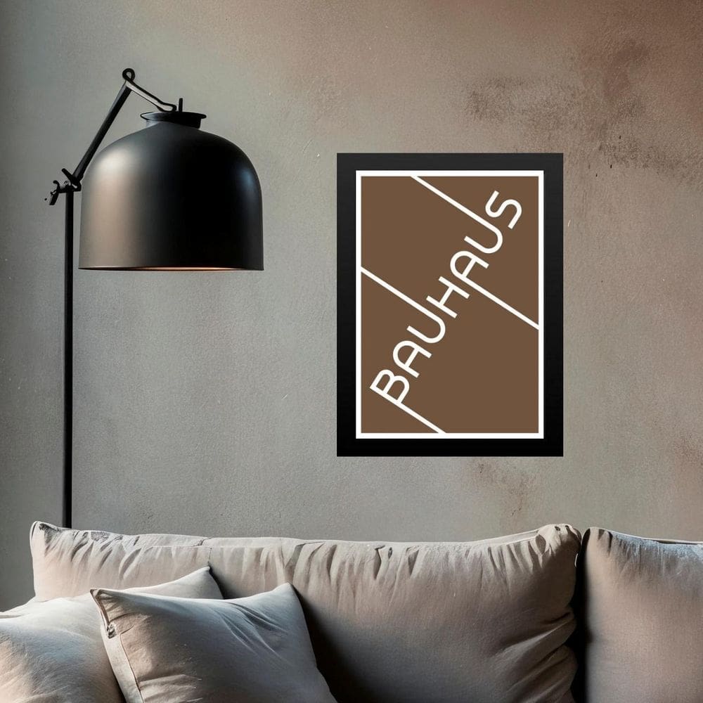 Quadro Bauhaus Marrom - Tipografia 45X34Cm