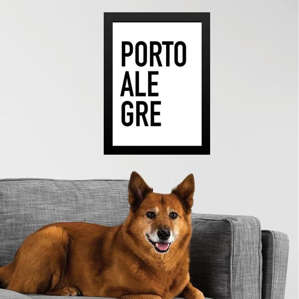 Quadro Decorativo Tipografia Porto Alegre 24X18Cm - Vidro