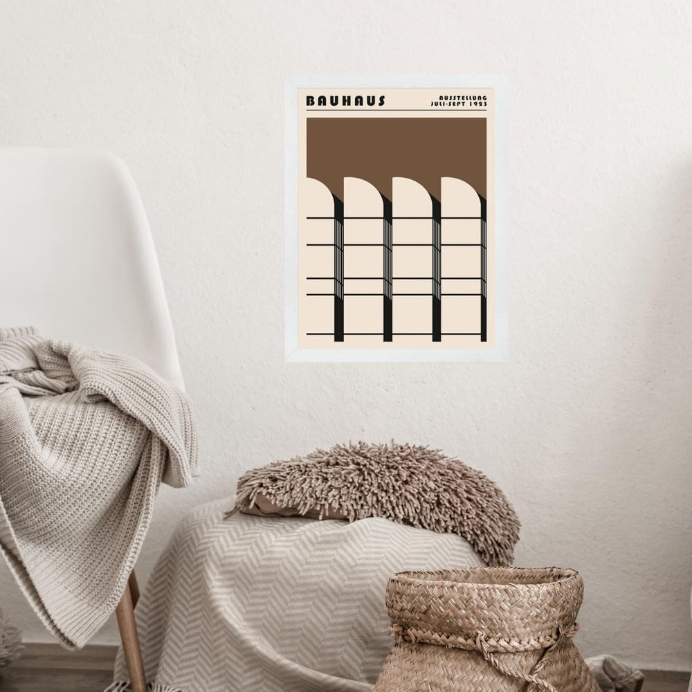 Quadro Bauhaus Marrom Architectural Poster 24X18Cm