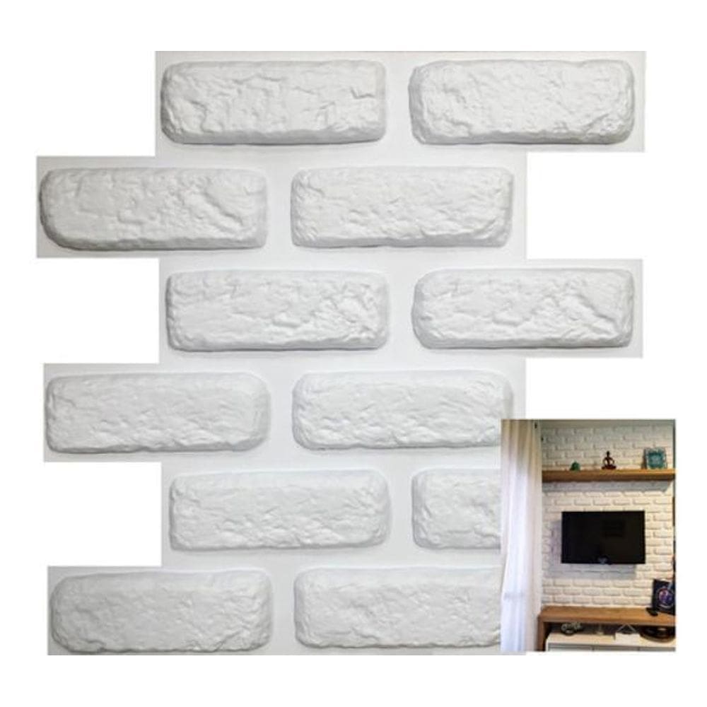 2 Placas Revestimentos 3D De Parede Tijolinho Encaixe