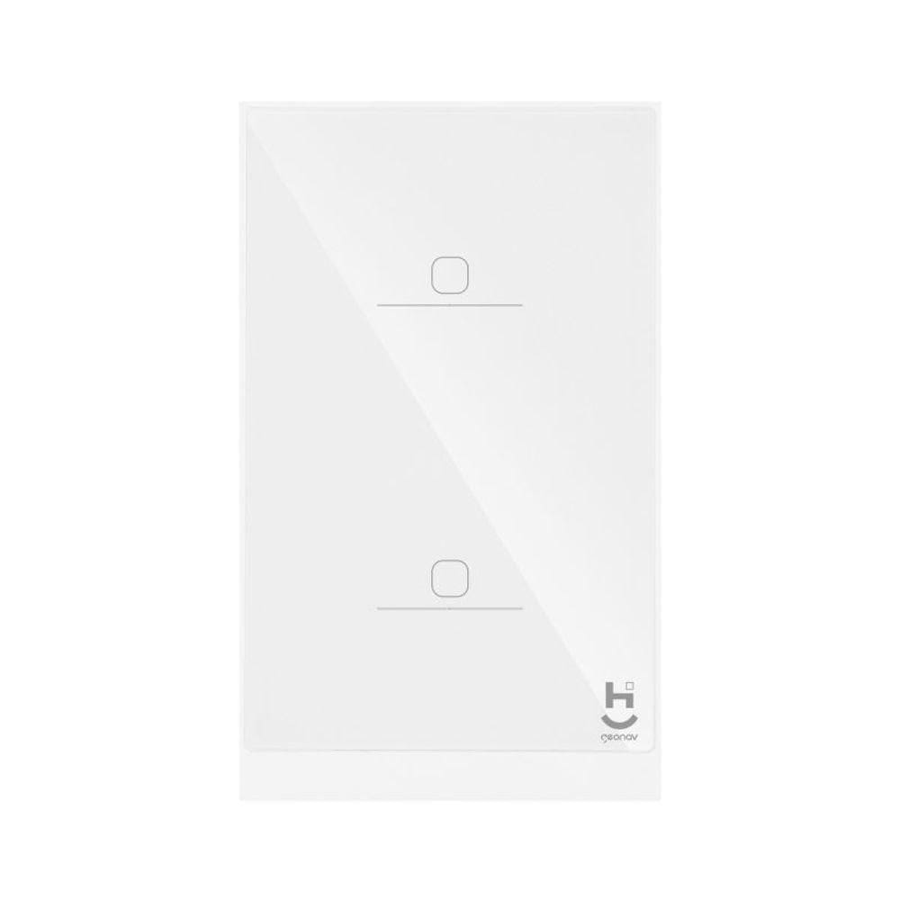 Interruptor Inteligente Wi-f I – 2 Botões Branco Hiwint2c Geonav