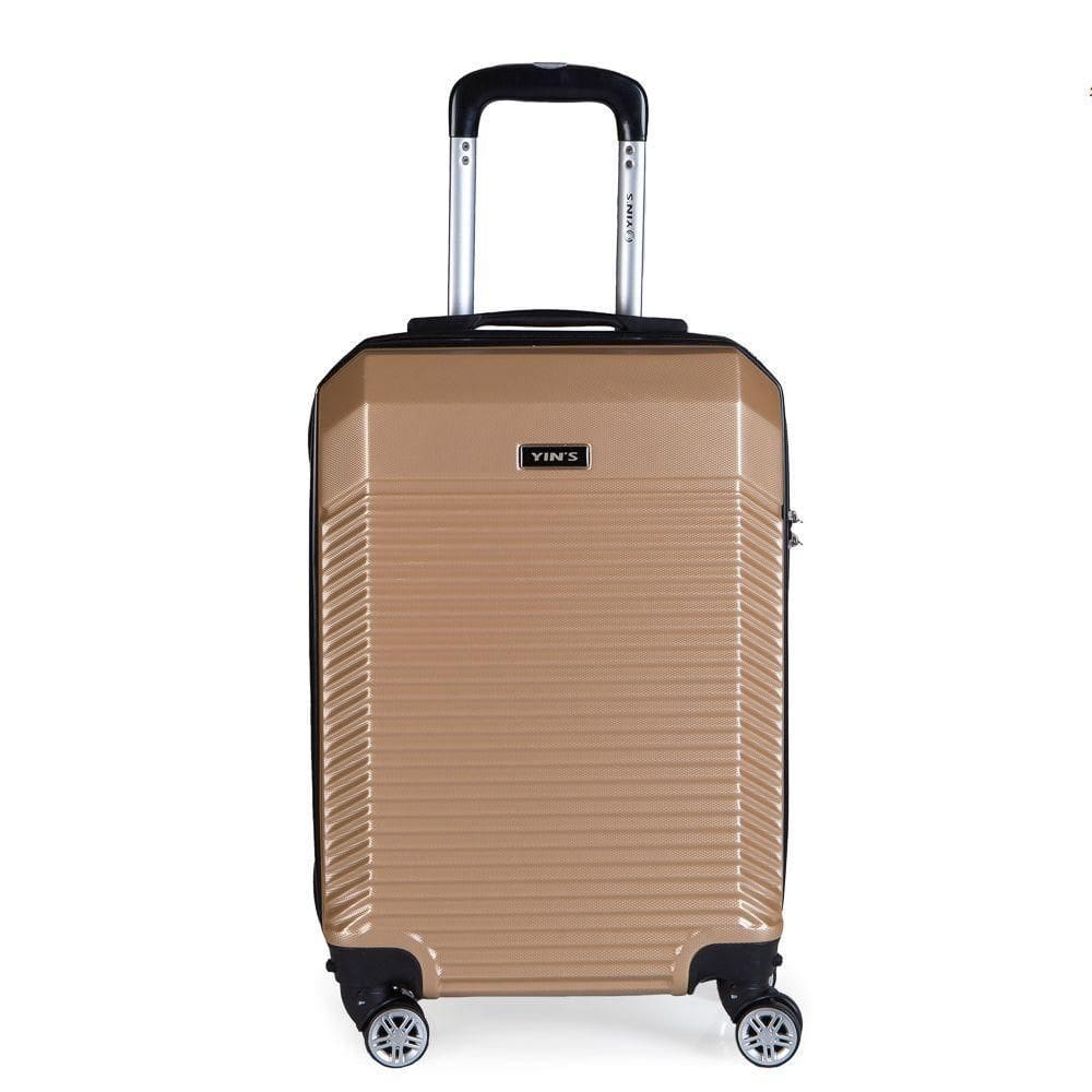 Mala De Bordo Abs Yins Ys21110 Cadeado Integrado Rodas Duplas Champagne P