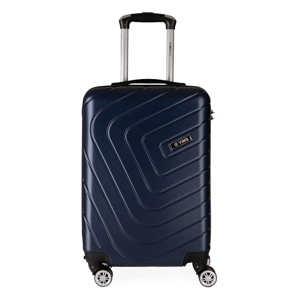 Mala De Bordo Pequena Em Abs Yins Ys21158 Cadeado Integrado Rodas Duplas Giro 360º Azul P