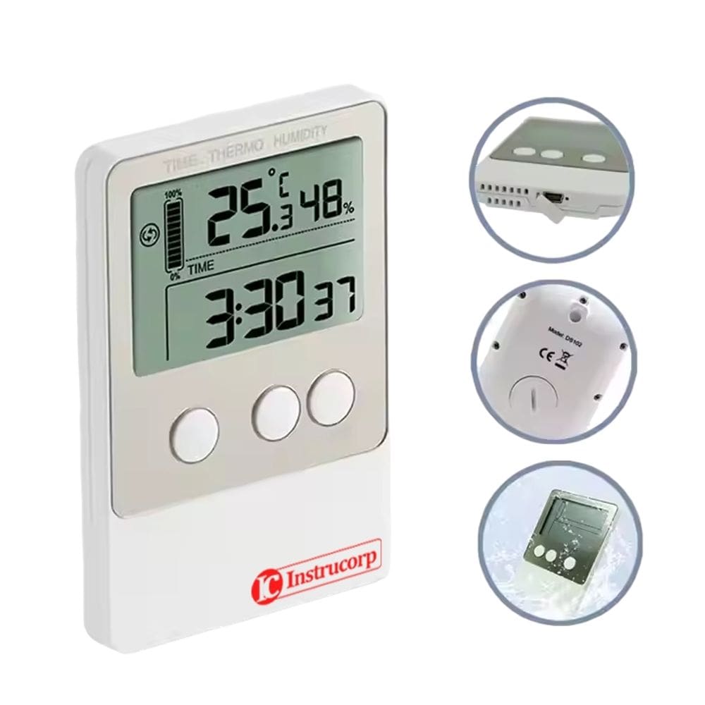 Termo-Higrômetro Datalogger com Certificado de Calibração -40 à 60°C Medidor Temperatura Umidade Digital