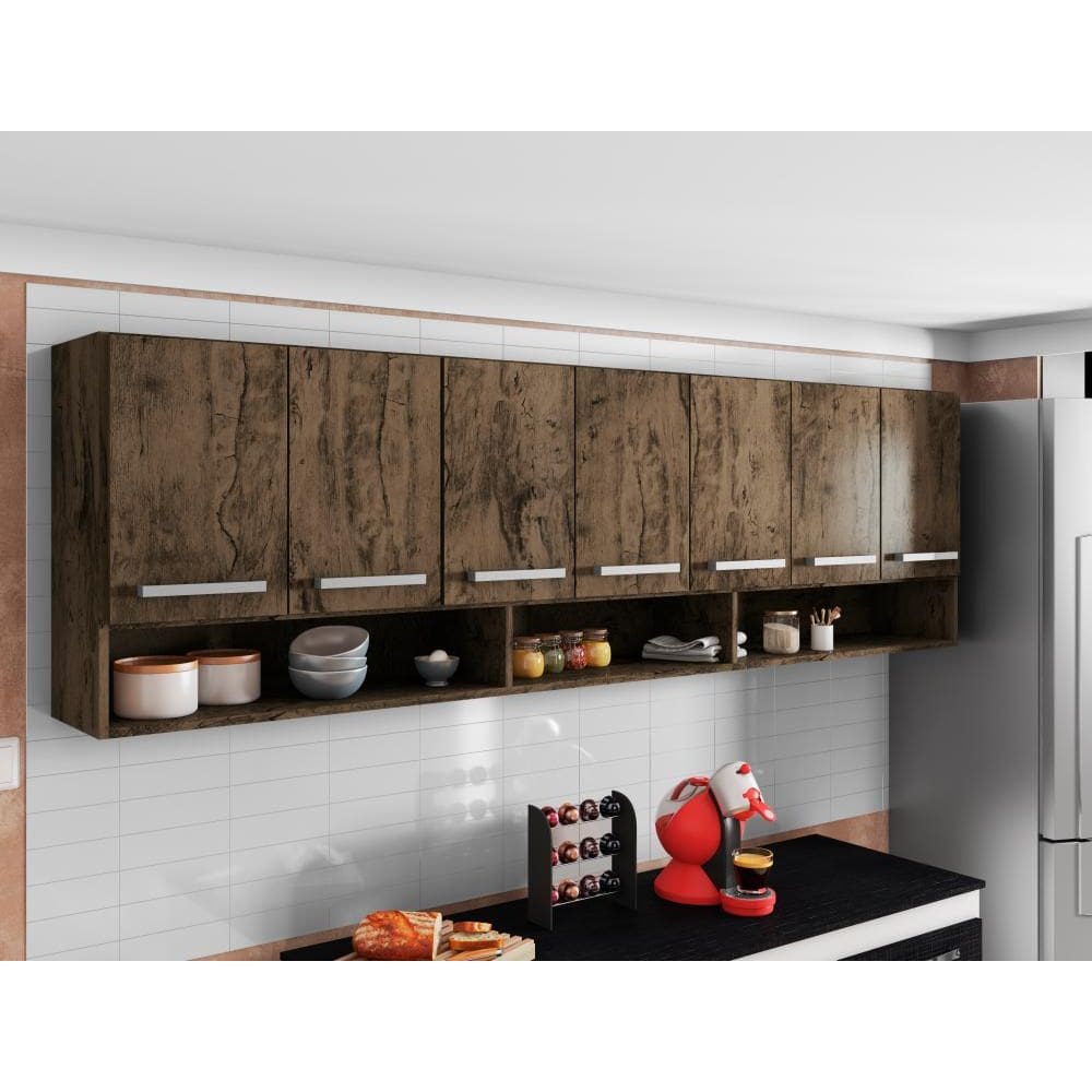 Armario Aereo para Cozinha 7 Portas Castani Luxemburgo Bela Casa