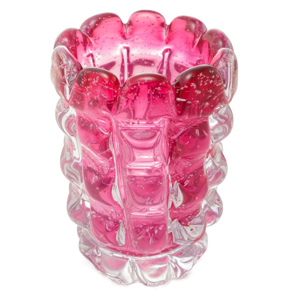 VASO DE VIDRO ITALY ROSA 10cm x 15cm