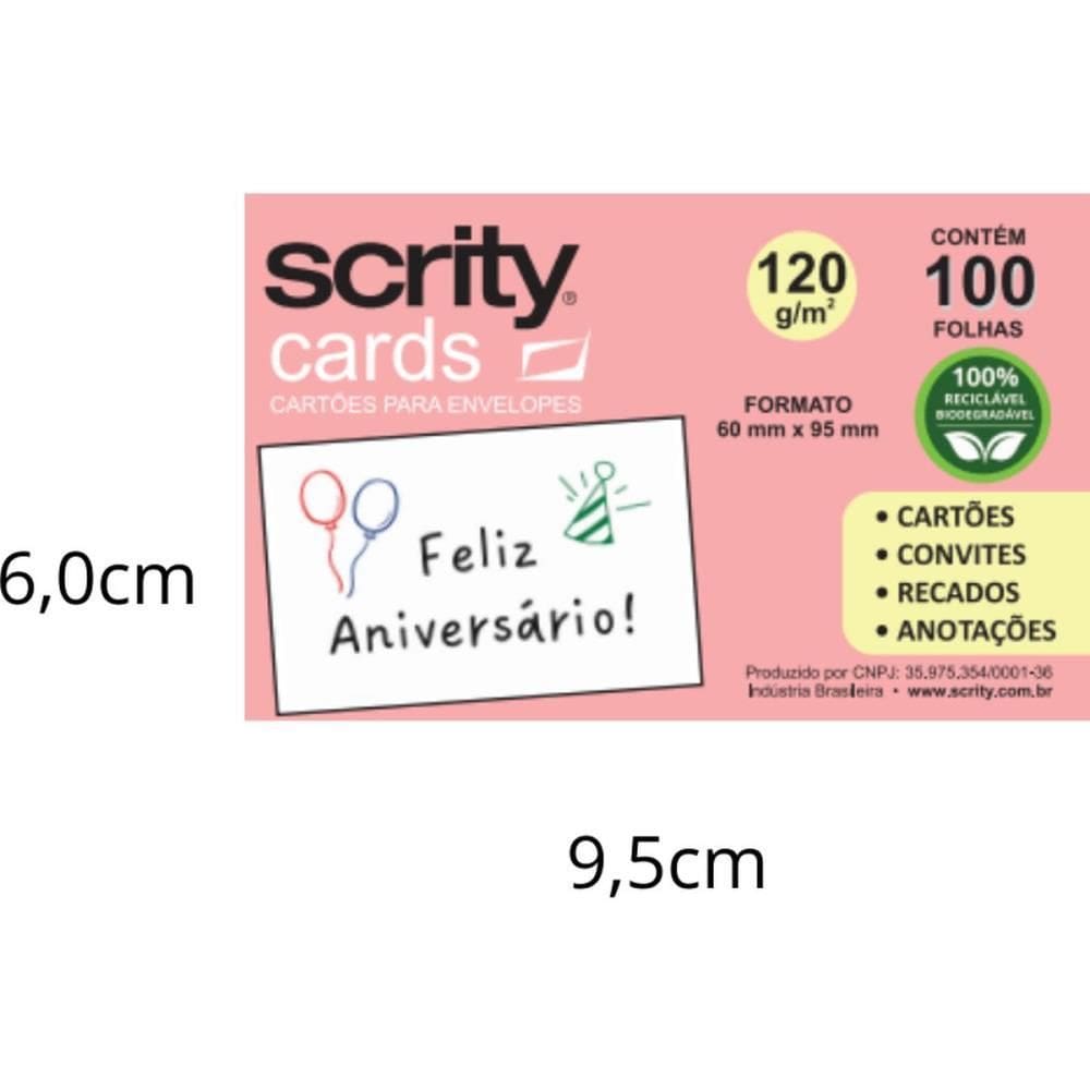 Cartão De Visita 60x90 Branco 120g. 100unid - Scrity