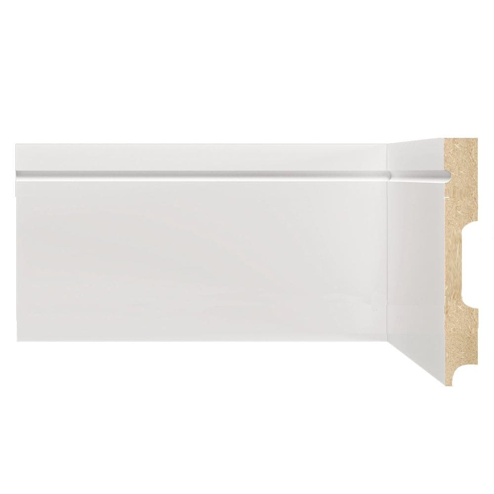 Rodapé de MDF Frisado de 12cm x 2,40m Rende 2,4 Metros Moldufama 1203 Branco