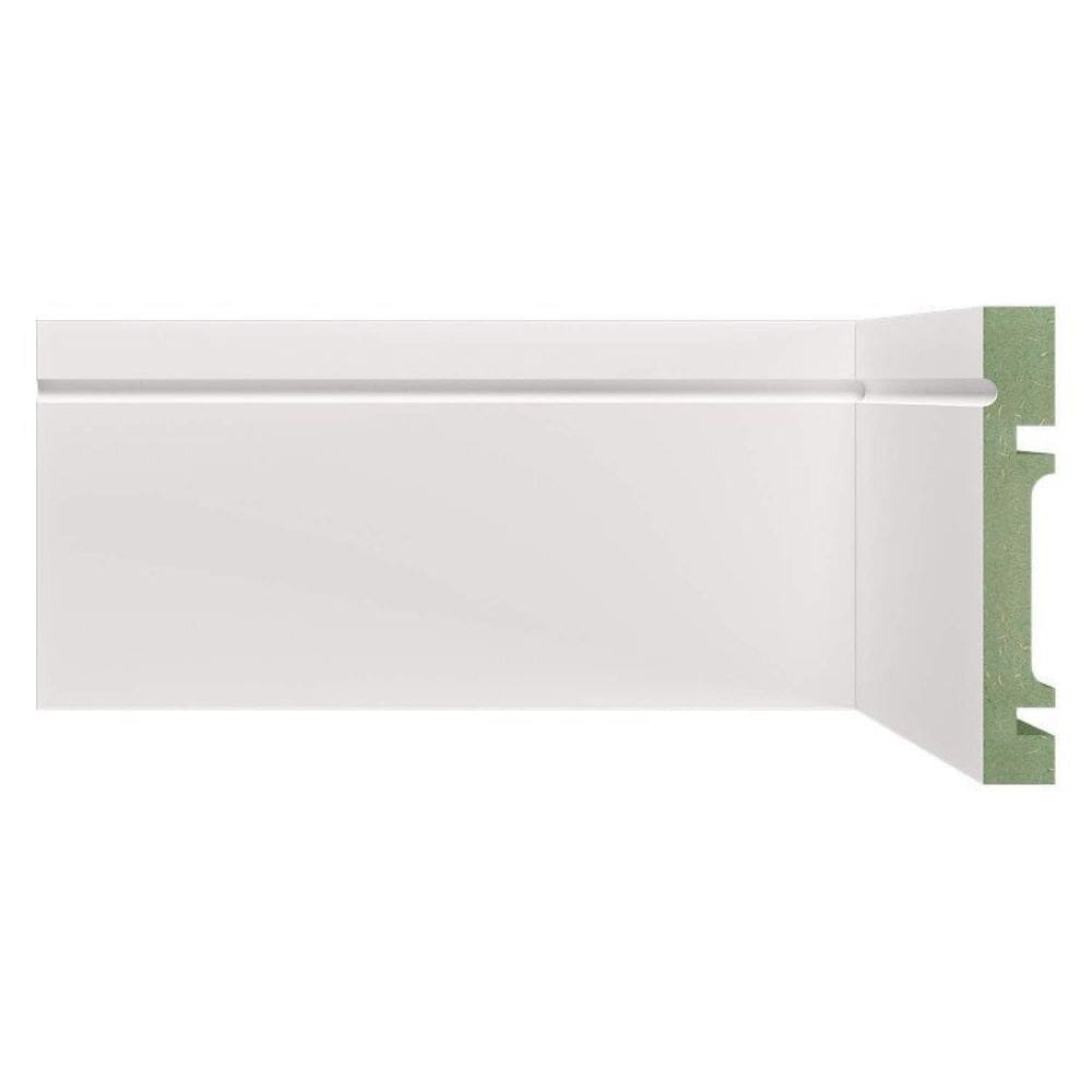 Kit Rodapé de MDF 30 Barras Frisadas de 10cm x 2,40m Rende 72 Metros Moldufama Branco