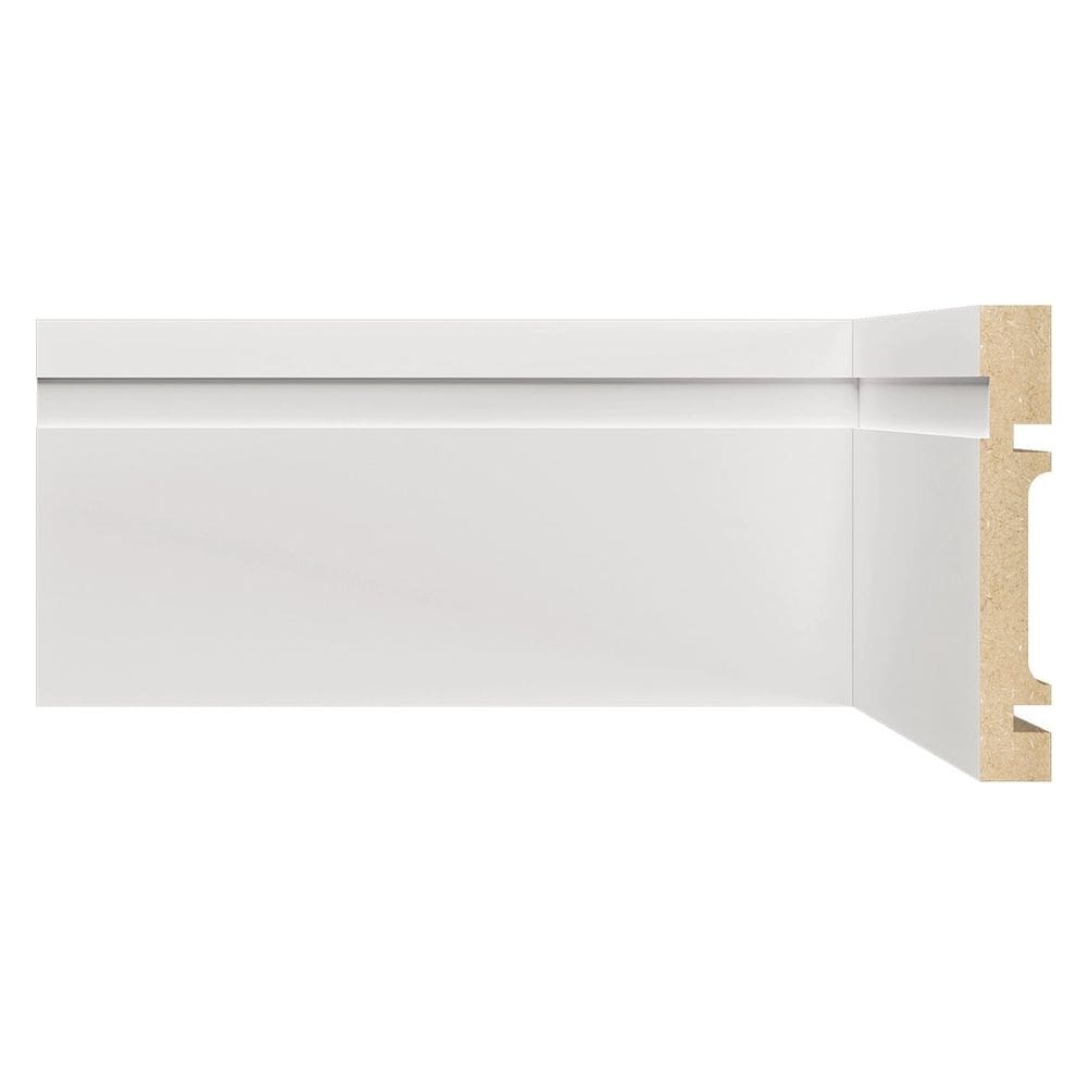 Kit Rodapé de MDF 10 Barras Frisadas de 10cm x 1,80m Rende 18 Metros Moldufama Branco