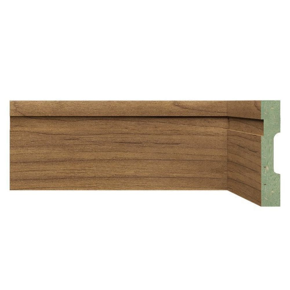 Kit Rodapé de MDF 20 Barras Frisadas de 10cm x 2,40m Rende 48 Metros Moldufama Imbuia