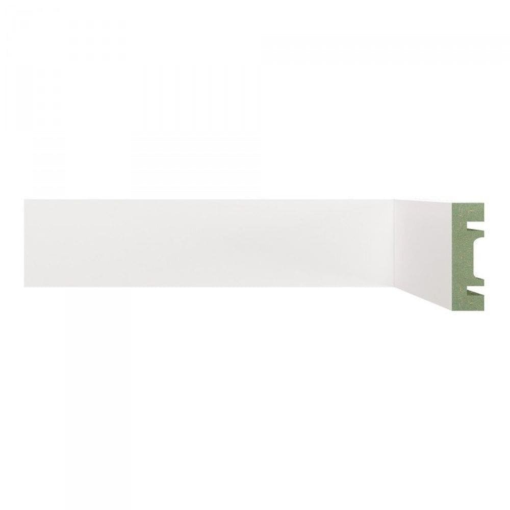 Kit Rodapé de MDF 5 Barras Lisas de 5cm x 2,40m Rende 12 Metros Moldufama Branco