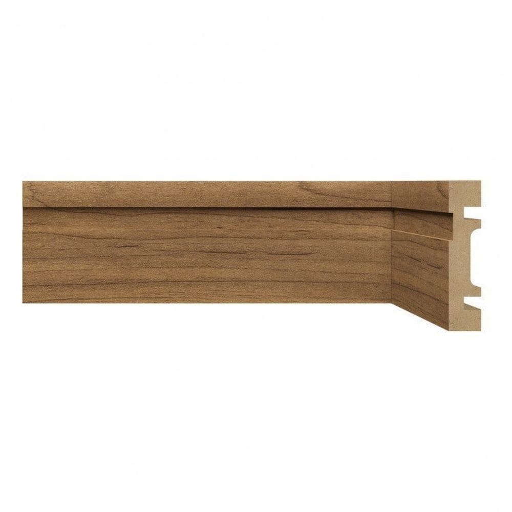 Kit Rodapé de MDF 40 Barras Frisadas de 7cm x 2,40m Rende 96 Metros Moldufama Imbuia