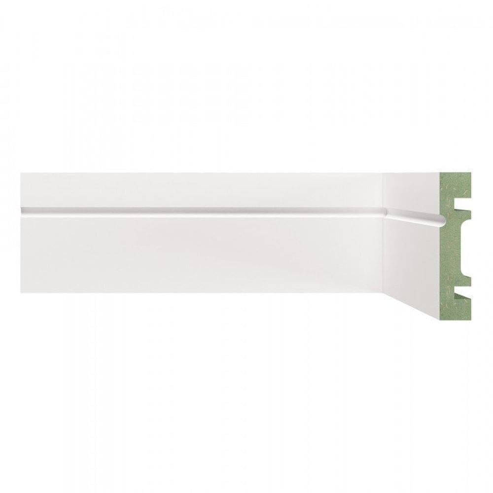 Kit Rodapé de MDF 15 Barras Frisadas de 7cm x 2,40m Rende 36 Metros Moldufama Branco