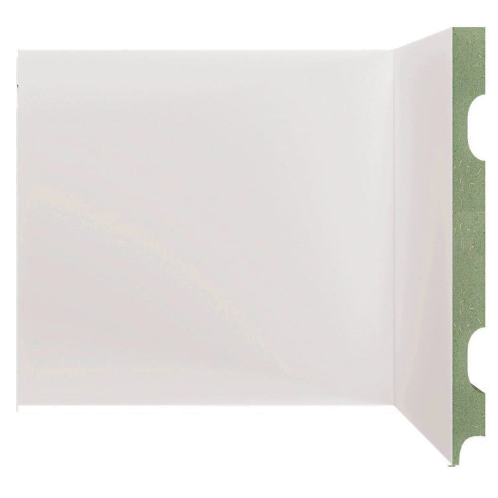 Kit Rodapé de MDF 15 Barras Lisas de 20cm x 2,40m Rende 36 Metros Moldufama Branco