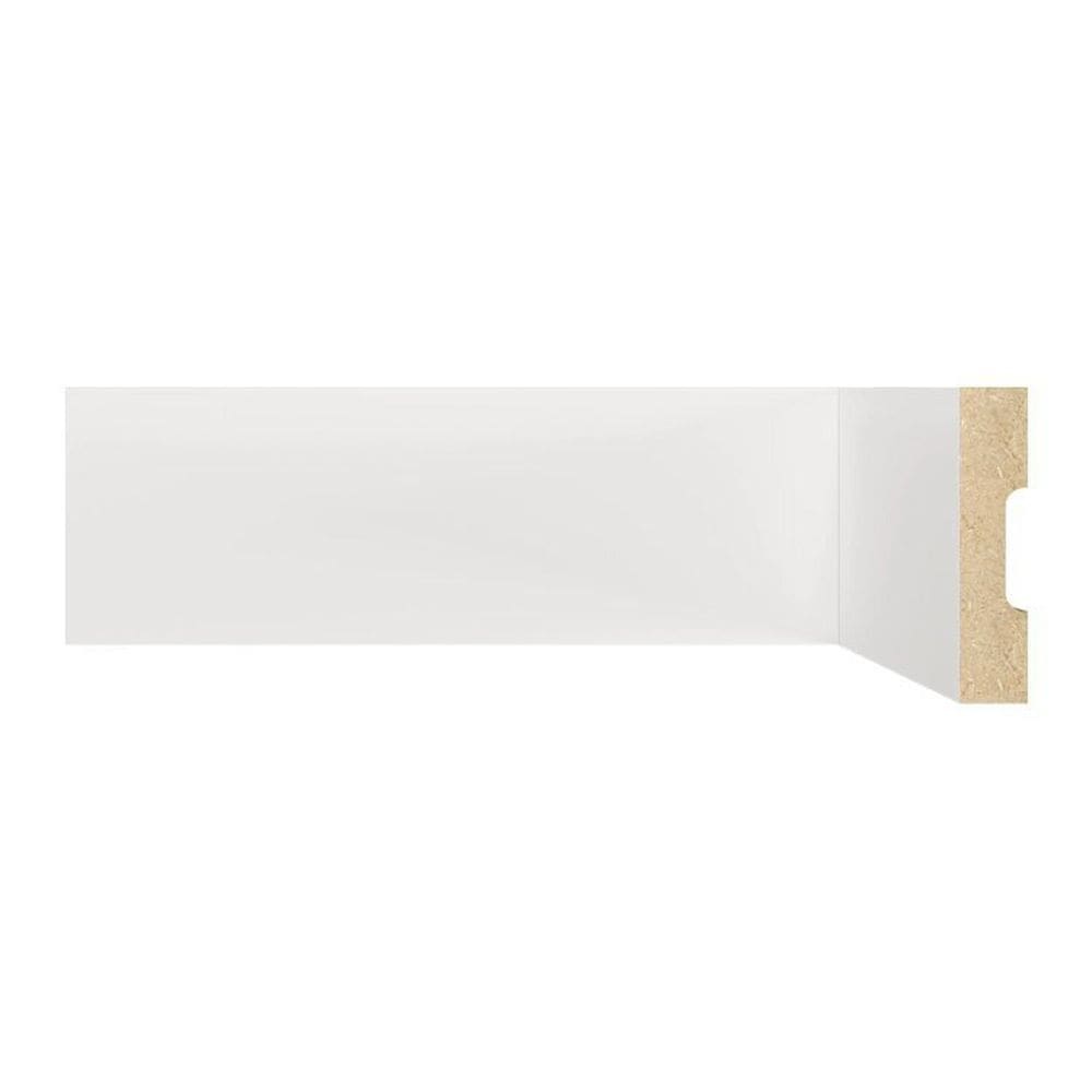 Kit Rodapé de MDF 15 Barras Lisas de 7cm x 2,40m Rende 36 Metros Moldufama Branco