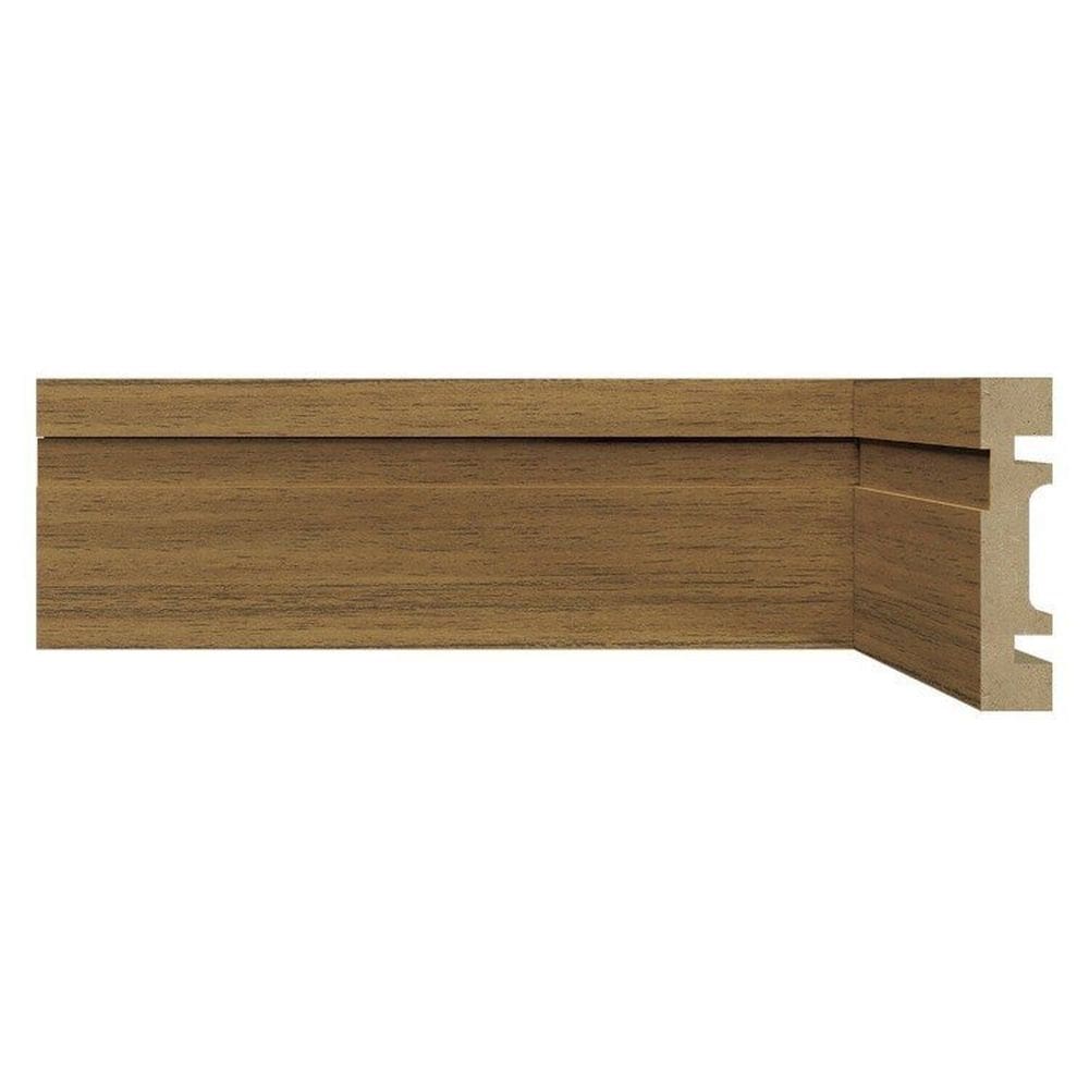 Kit Rodapé de MDF 40 Barras Frisadas de 7cm x 2,40m Rende 96 Metros Moldufama Cedro