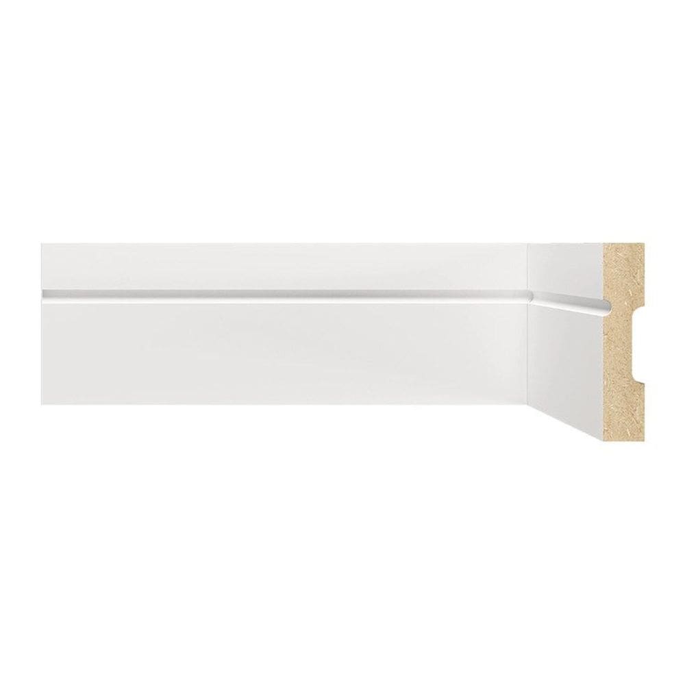 Kit Rodapé de MDF 5 Barras Frisadas de 7cm x 2,40m Rende 12 Metros Moldufama Branco