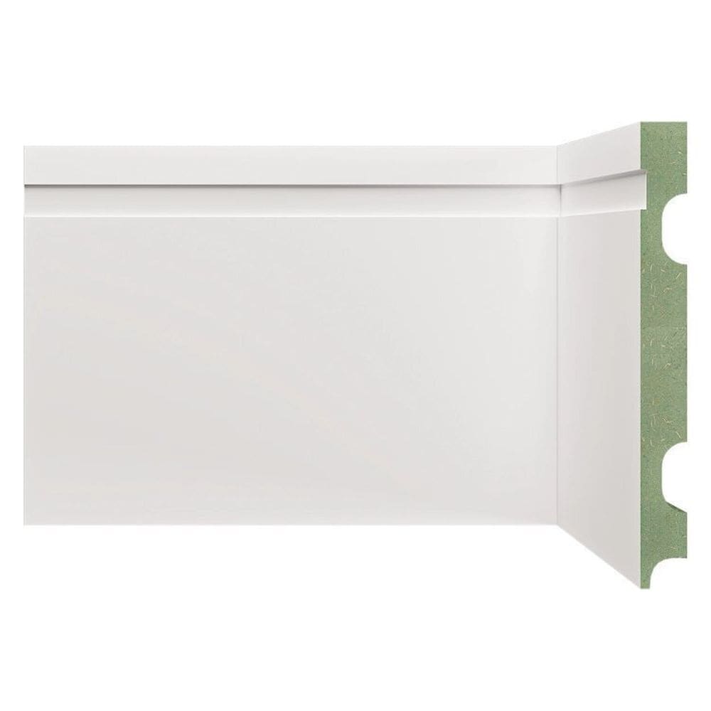 Kit Rodapé de MDF 5 Barras Frisadas de 15cm x 2,40m Rende 12 Metros Moldufama Branco