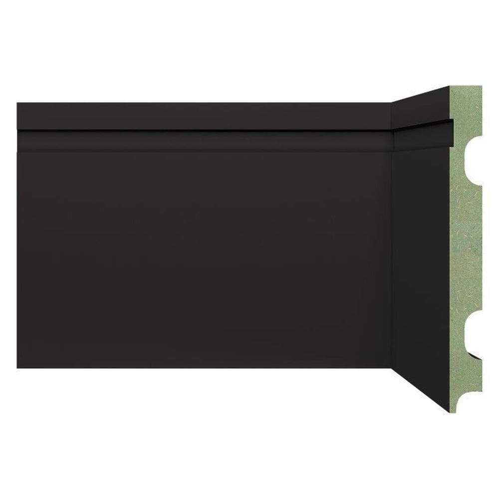Kit Rodapé de MDF 15 Barras Frisadas de 15cm x 2,40m Rende 36 Metros Moldufama Preto