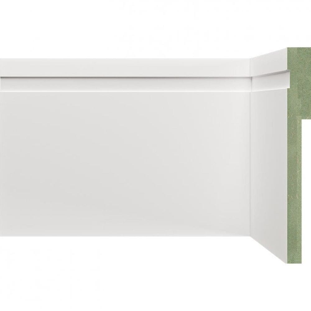 Kit Rodapé de MDF 30 Barras Frisadas de Sobrepor 12cm x 2,40m Rende 72 Metros Moldufama Branco