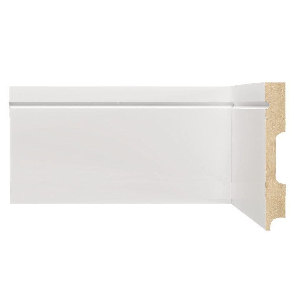 Kit Rodapé de MDF 30 Barras Frisadas de 12cm x 2,40m Rende 72 Metros Moldufama Branco