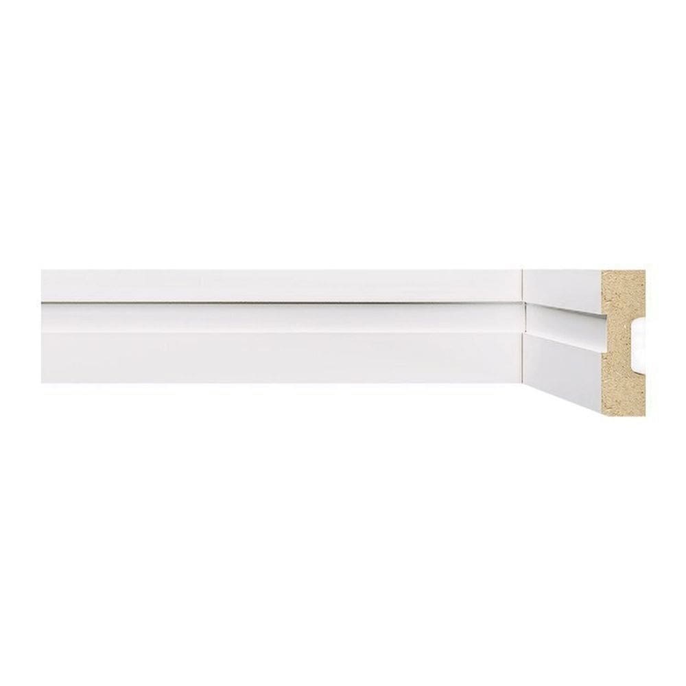 Kit Rodapé de MDF 5 Barras Frisadas de 5cm x 2,40m Rende 12 Metros Moldufama Branco