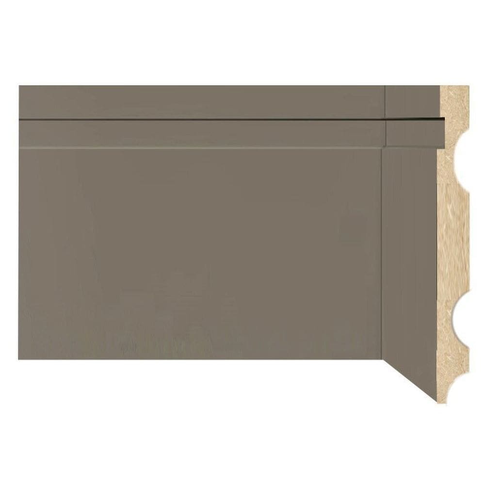 Kit Rodapé de MDF 10 Barras Frisadas de 15cm x 2,40m Rende 24 Metros Moldufama Cinza Titanium