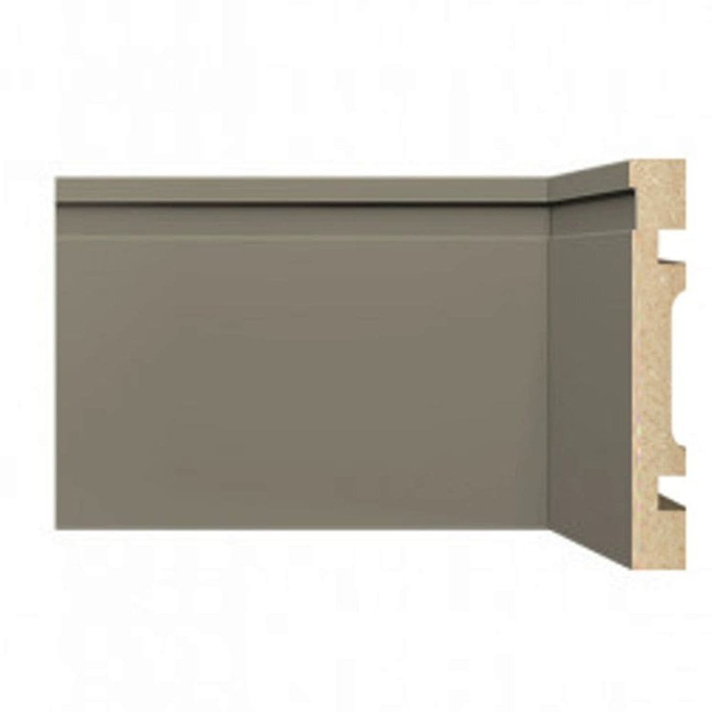 Kit Rodapé de MDF 5 Barras Frisadas de 10cm x 2,40m Rende 12 Metros Moldufama Cinza Titanium