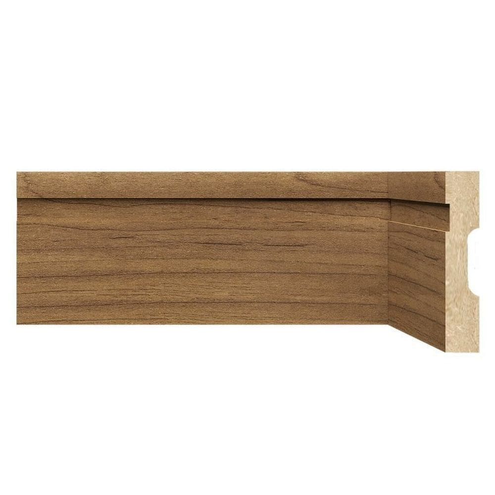 Kit Rodapé de MDF 5 Barras Frisadas de 10cm x 2,40m Rende 12 Metros Moldufama Imbuia