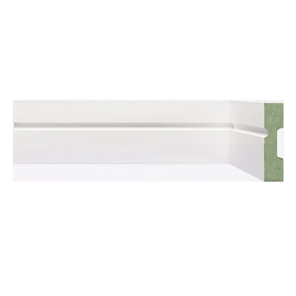Kit Rodapé de MDF 5 Barras Frisadas de 5cm x 2,40m Rende 12 Metros Moldufama Branco