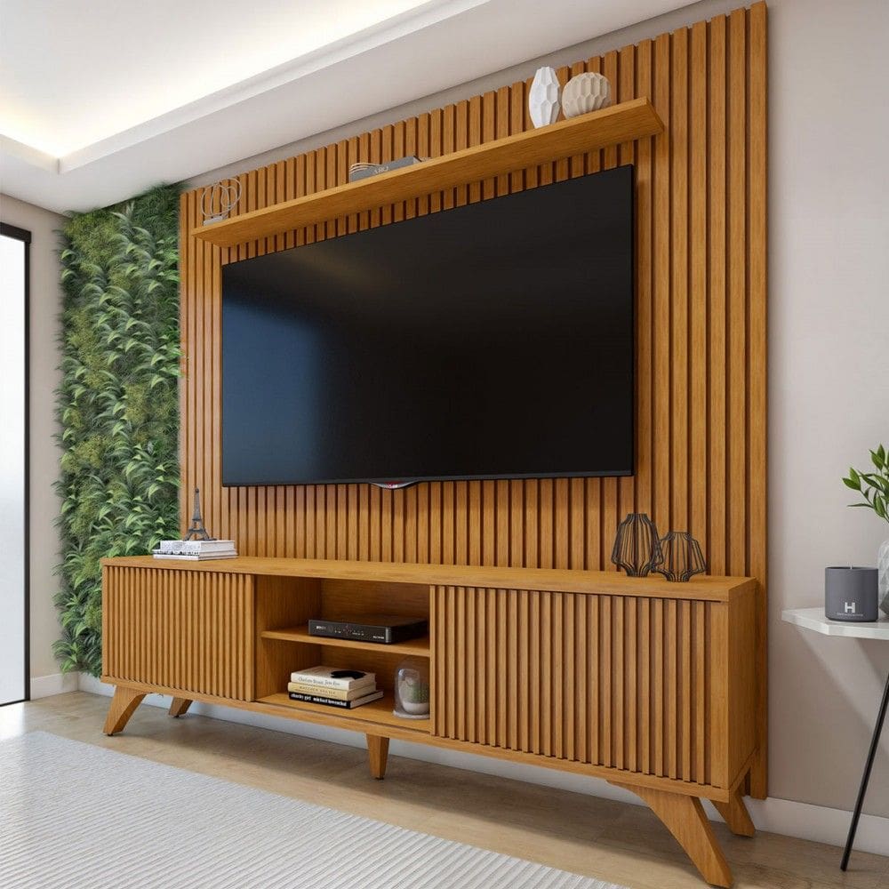 Rack com Painel para TV Até 75 Polegadas Gaia Paris 2 Portas Naturallle - Mavaular