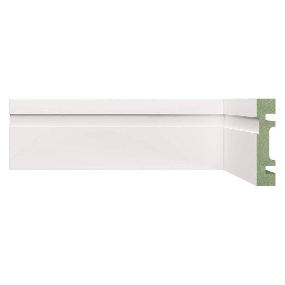 Kit Rodapé de MDF 10 Barras Frisadas de 8cm x 2,40m Rende 24 Metros Moldufama Branco