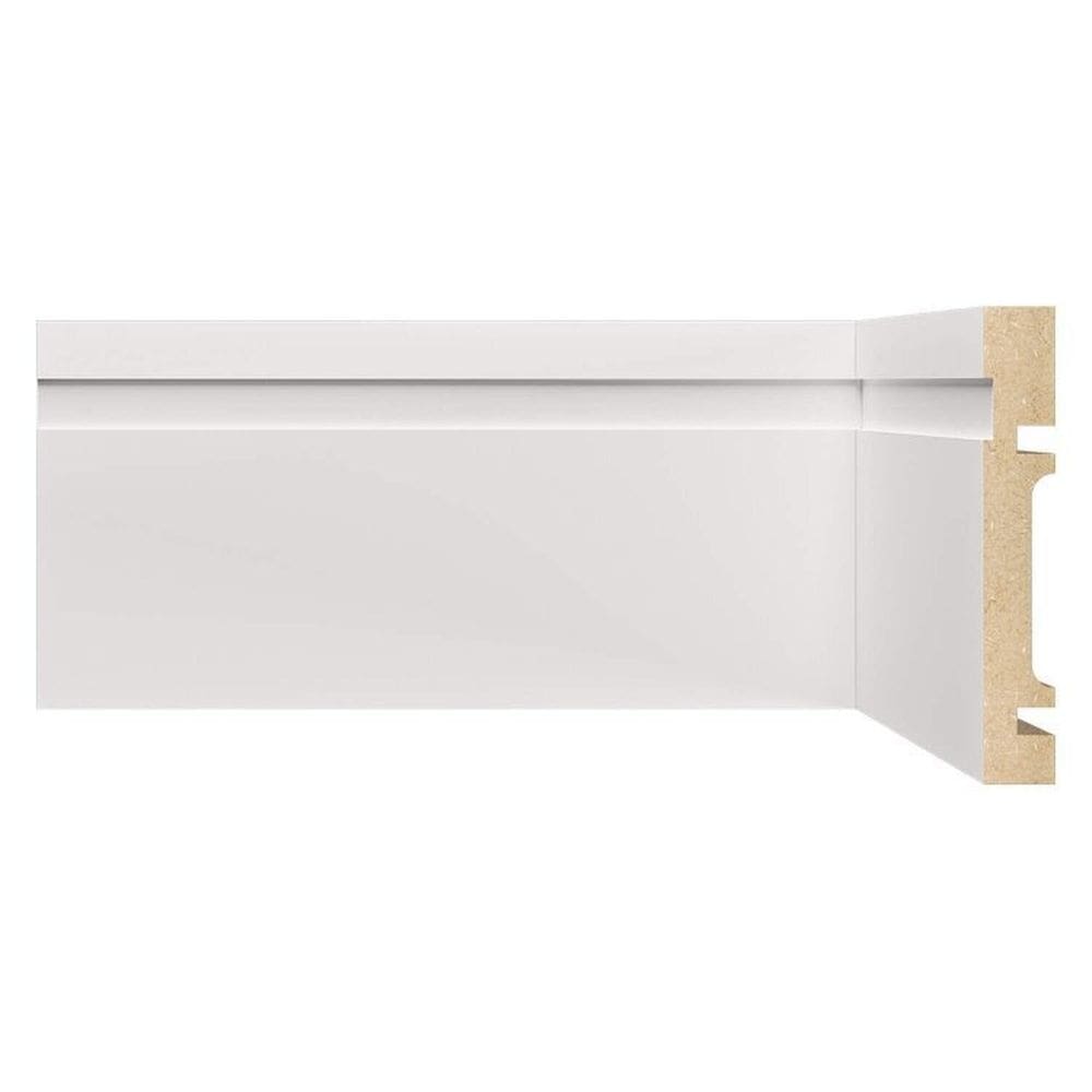 Kit Rodapé de MDF 3 Barras Frisadas de 10cm x 2,40m Rende 7,2 Metros Moldufama Branco