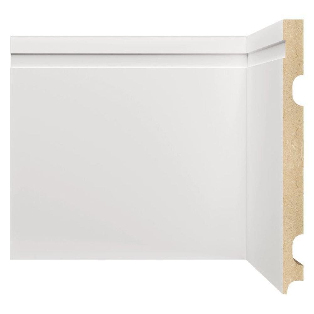 Kit Rodapé de MDF 20 Barras Frisadas 20cm x 2,40m Rende 48 Metros Moldufama Branco